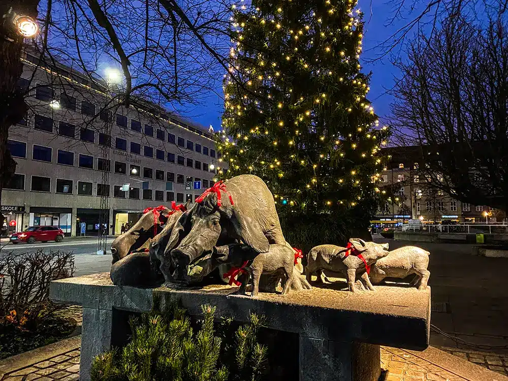 Juletræ og julegrise - julelys i Aarhus