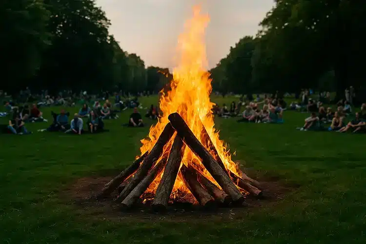 Sankt Hans i Uniparken - AI genereret