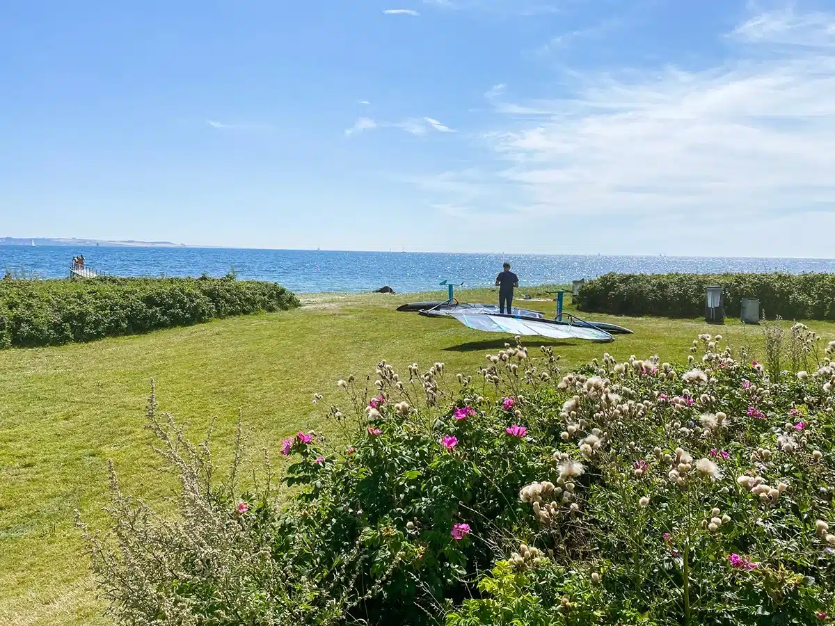 Udsigt fra Åkrogen Strandpark mod Aarhusbugten