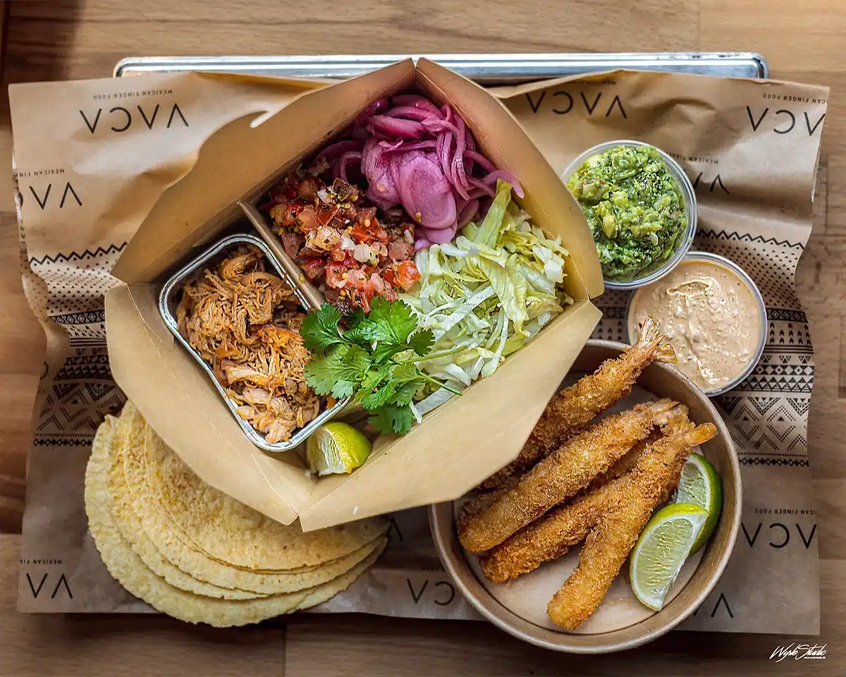 Taco-kit med toppings og dips fra VACA