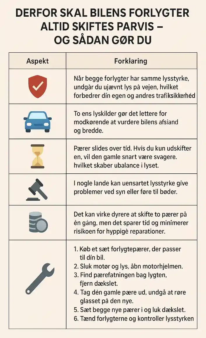 Derfor skal bilens forlygter altid skiftes parvis - sponseret