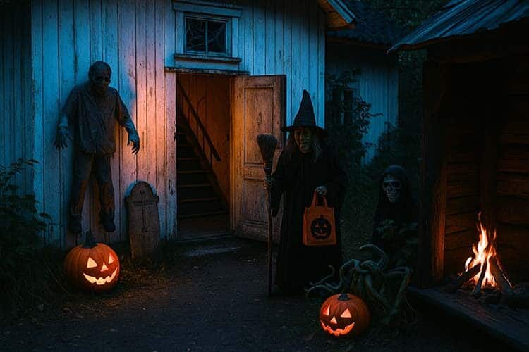Halloween på den gamle skole i Hjortshøj AI