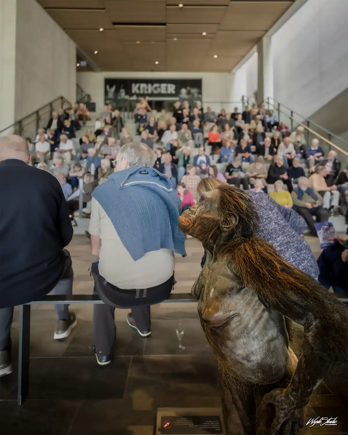 Publikum samles på trappen i Moesgaard Museums forhal til åbningen af udstillingen Kelternes verden – Europas urkraft Publikum samles på trappen i Moesgaard Museums forhal til åbningen af udstillingen Kelternes verden – Europas urkraft