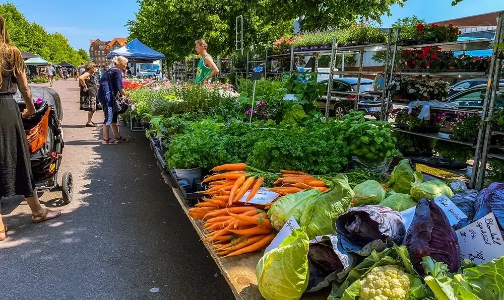 Frisk frugt og grønt på Ingerslev Boulevard marked