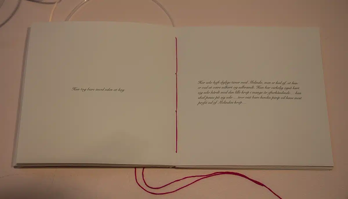 En opslået bog i en montre i udstillingen ”You still don’t know my name” på KØN