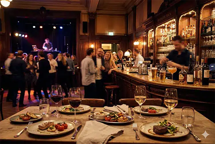Bar & Dans med middag på Brasserie Hack med Minglr AI