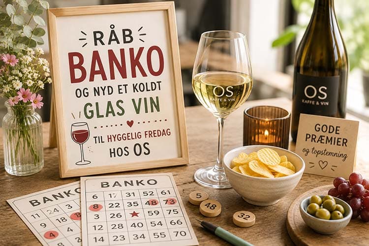 Banko og vin hos OS Kaffe og Vin